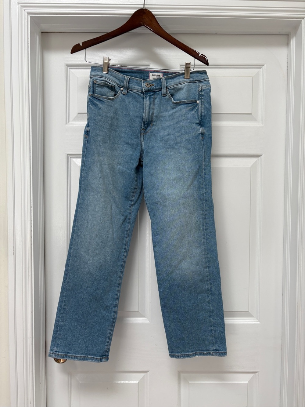 Kensie Classic Light Wash High Rise Straight Jeans - Blue size 28 waist